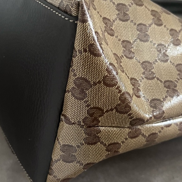 Crystal Monogram Medium GG Charm Dome Satchel Dark Brown - Picture 6 of 16